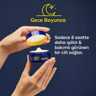 Nivea Q10 Energy Night Cream with Vitamin C - Anti-Aging, Moisturizing Night Care for All Skin Types - Glamourous Grace