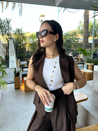 Women's Casual Linen Vest and Pants Two-Piece Set