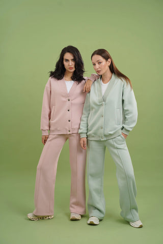 Women's Dropped Shoulder Button Set