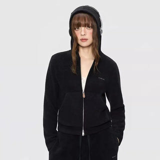 Women's Knitted Hooded Cardigan Jacket and Trousers Tracksuit Set