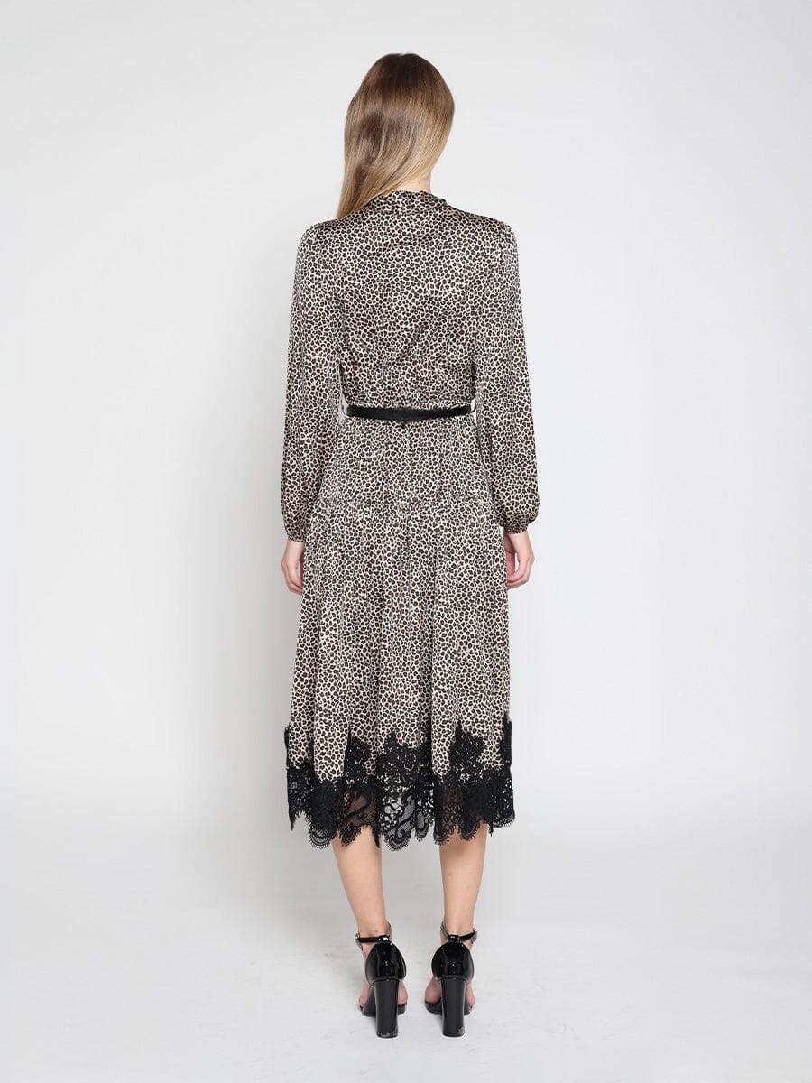 Women's Leopard Silk Casual Dress - Glamourous Grace