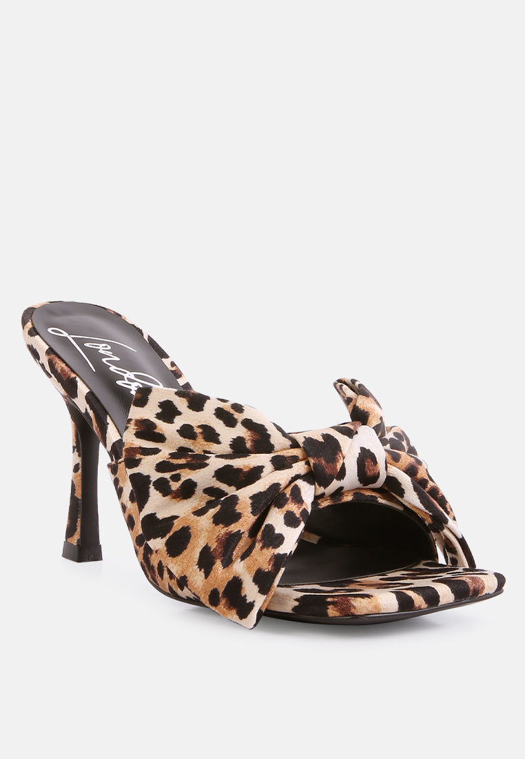 Wonderbuz Spool Heel Bow Slider Heels - Glamourous Grace