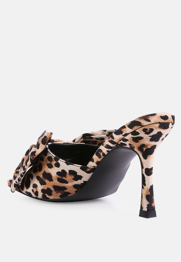 Wonderbuz Spool Heel Bow Slider Heels - Glamourous Grace
