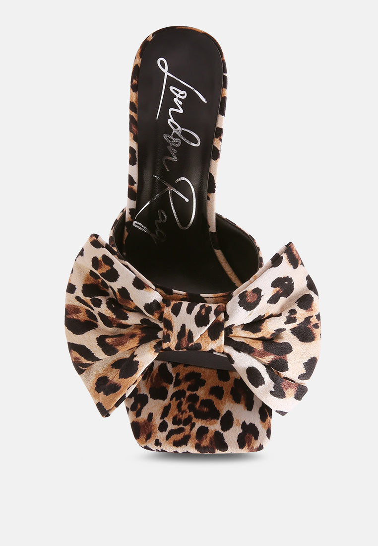 Wonderbuz Spool Heel Bow Slider Heels - Glamourous Grace