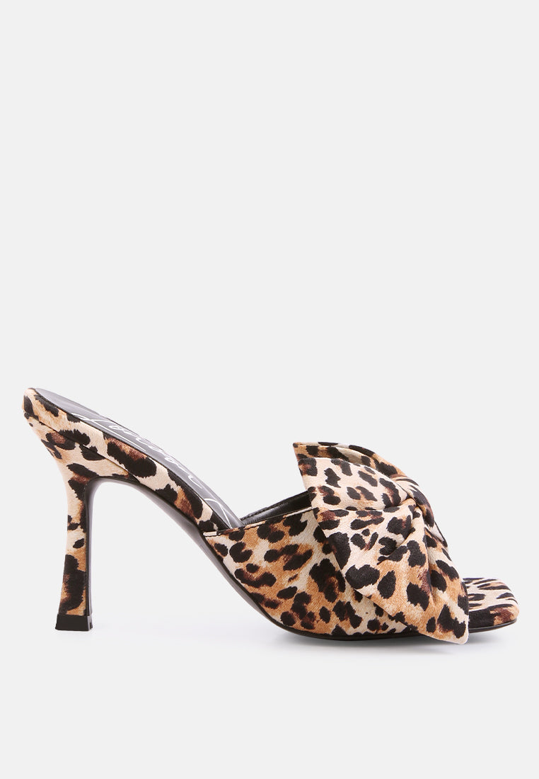 Wonderbuz Spool Heel Bow Slider Heels - Glamourous Grace