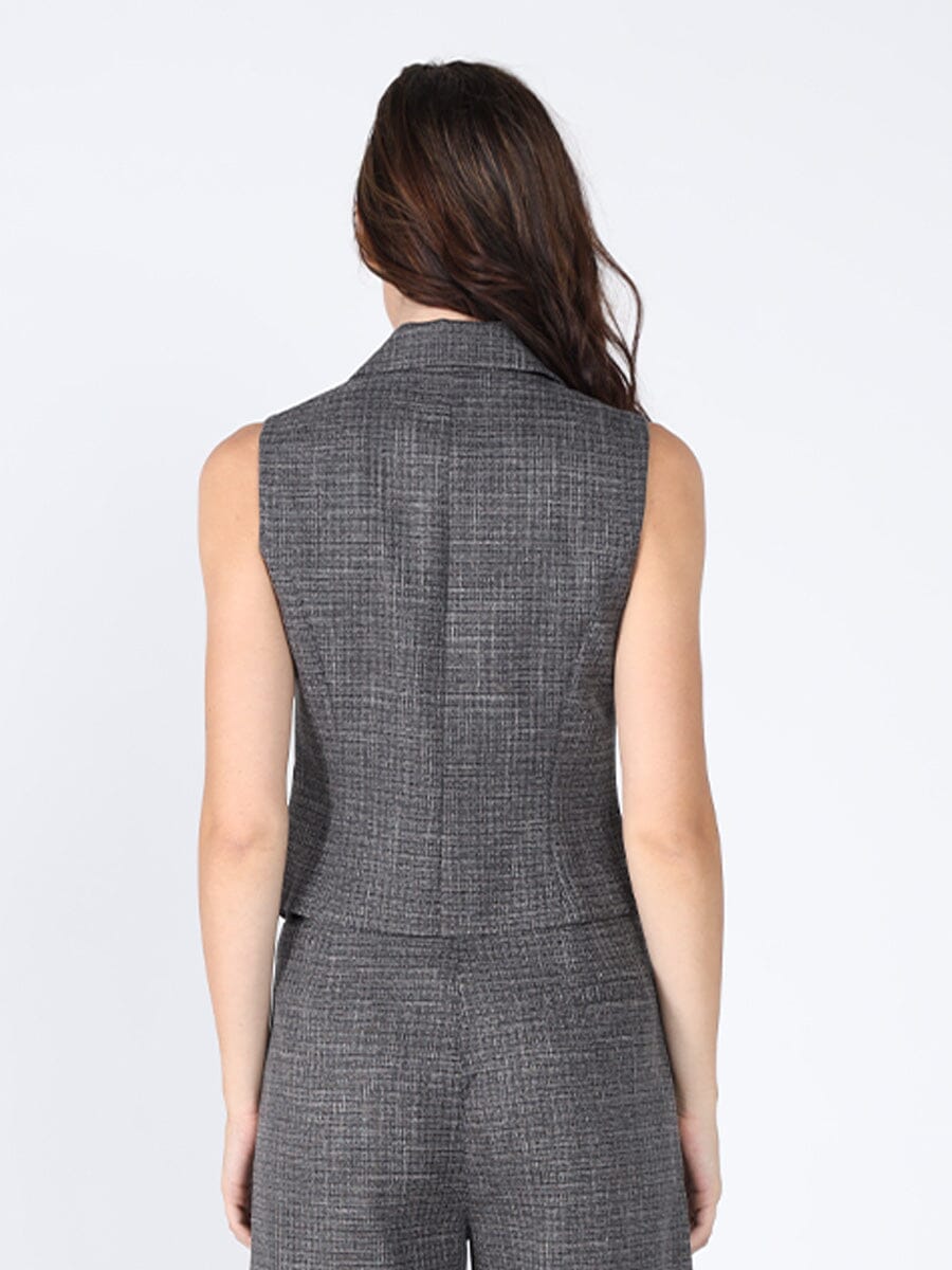 Woven fabric button open vest - Glamourous Grace