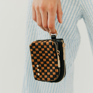 Woven Cameron Double Zip Clippable Card Wallet