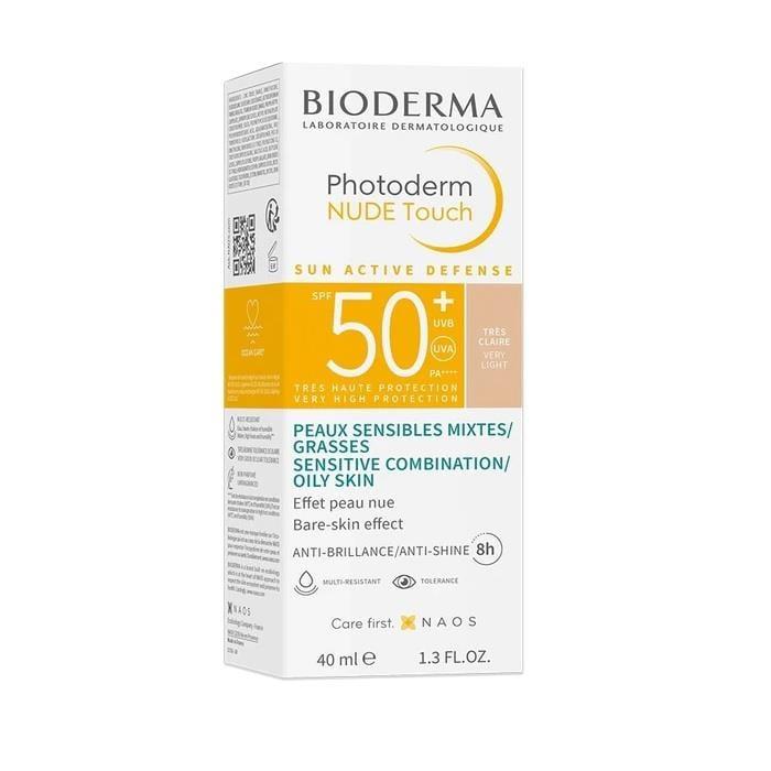 Bioderma Photoderm Nude Touch SPF50+ Very Light Tinted Sunscreen for Oily Skin - 1.35 fl oz - Glamourous Grace