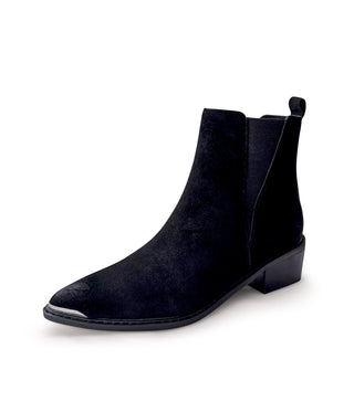 Wylie Suede Ankle Boot in Black - Glamourous Grace