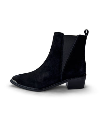 Wylie Suede Ankle Boot in Black - Glamourous Grace