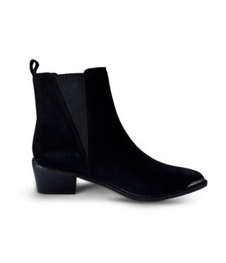Wylie Suede Ankle Boot in Black - Glamourous Grace