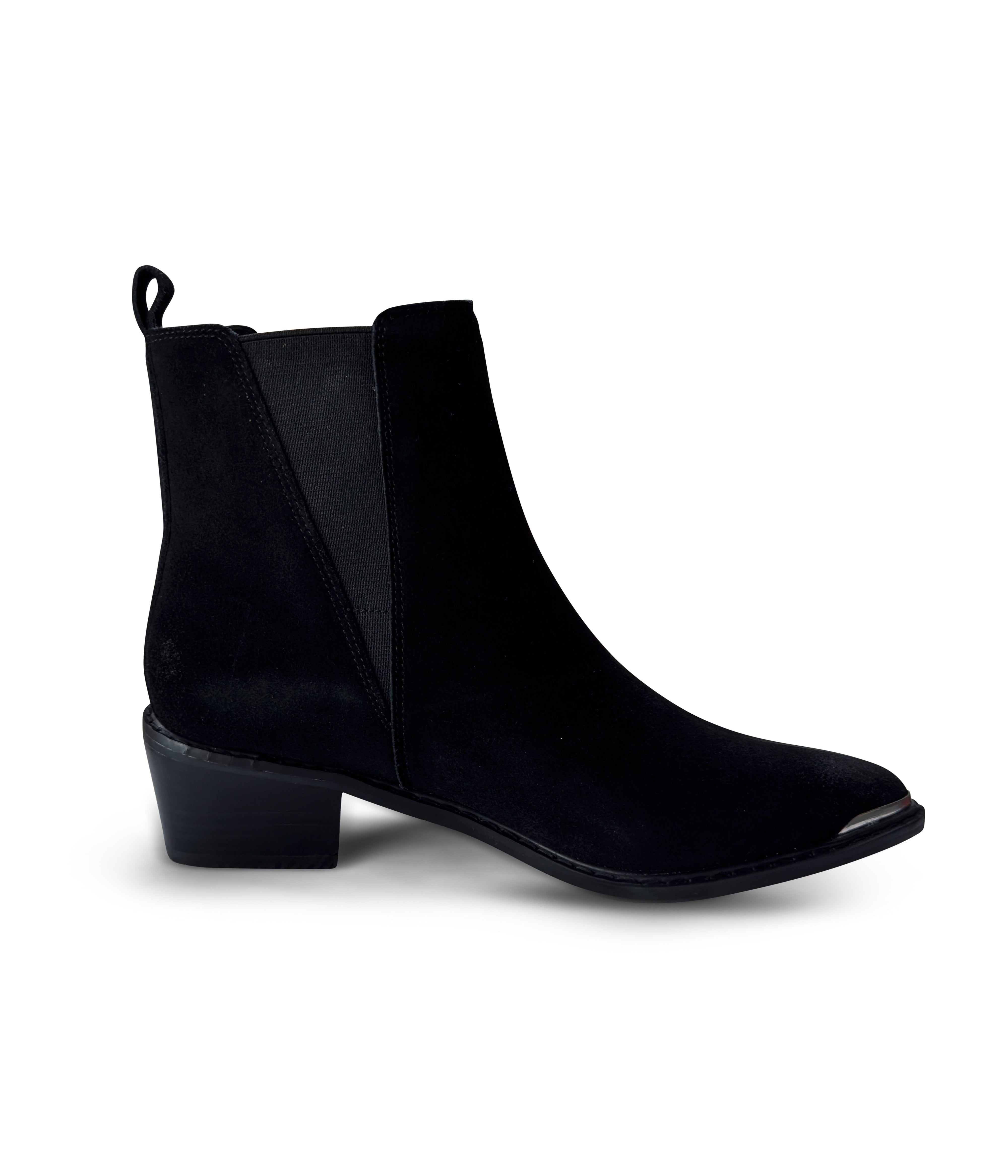 Wylie Suede Ankle Boot in Black - Glamourous Grace