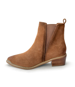 Wylie Suede Ankle Boot in Tan - Glamourous Grace