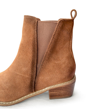 Wylie Suede Ankle Boot in Tan - Glamourous Grace