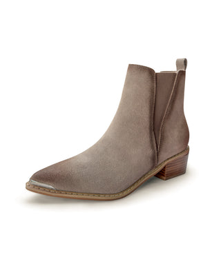 Wylie Suede Ankle Boot in Taupe - Glamourous Grace