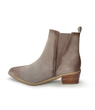 Wylie Suede Ankle Boot in Taupe - Glamourous Grace