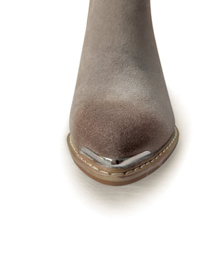 Wylie Suede Ankle Boot in Taupe - Glamourous Grace