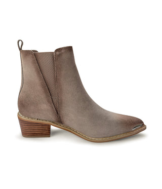 Wylie Suede Ankle Boot in Taupe - Glamourous Grace
