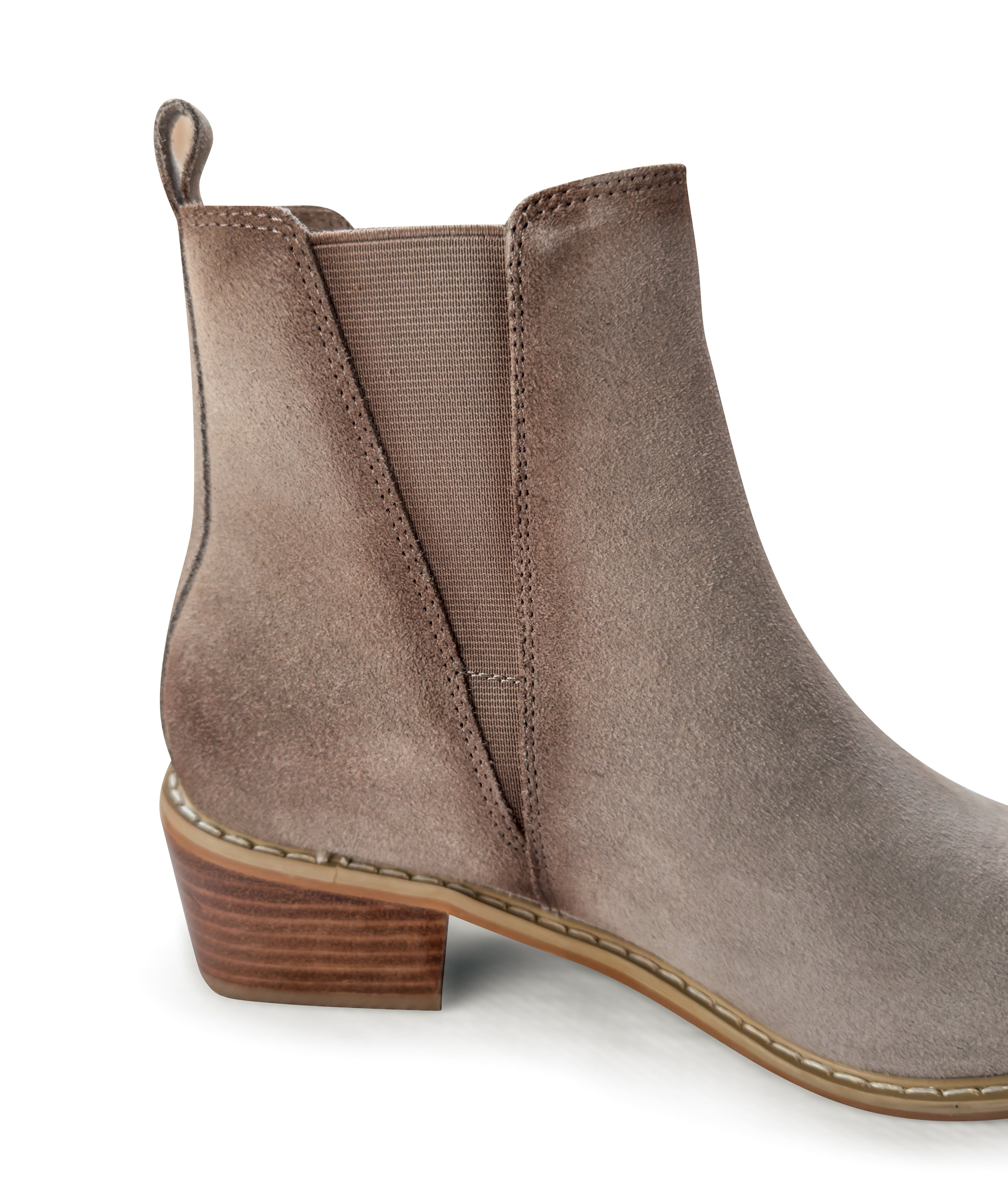 Wylie Suede Ankle Boot in Taupe - Glamourous Grace