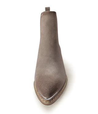Wylie Suede Ankle Boot in Taupe - Glamourous Grace