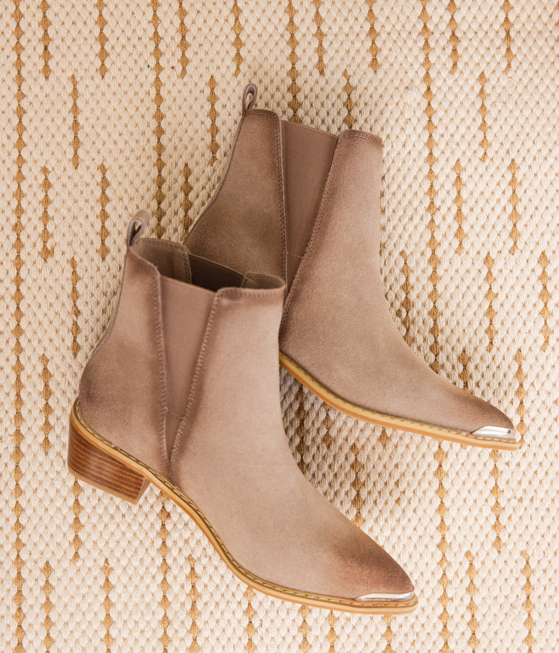 Wylie Suede Ankle Boot in Taupe - Glamourous Grace