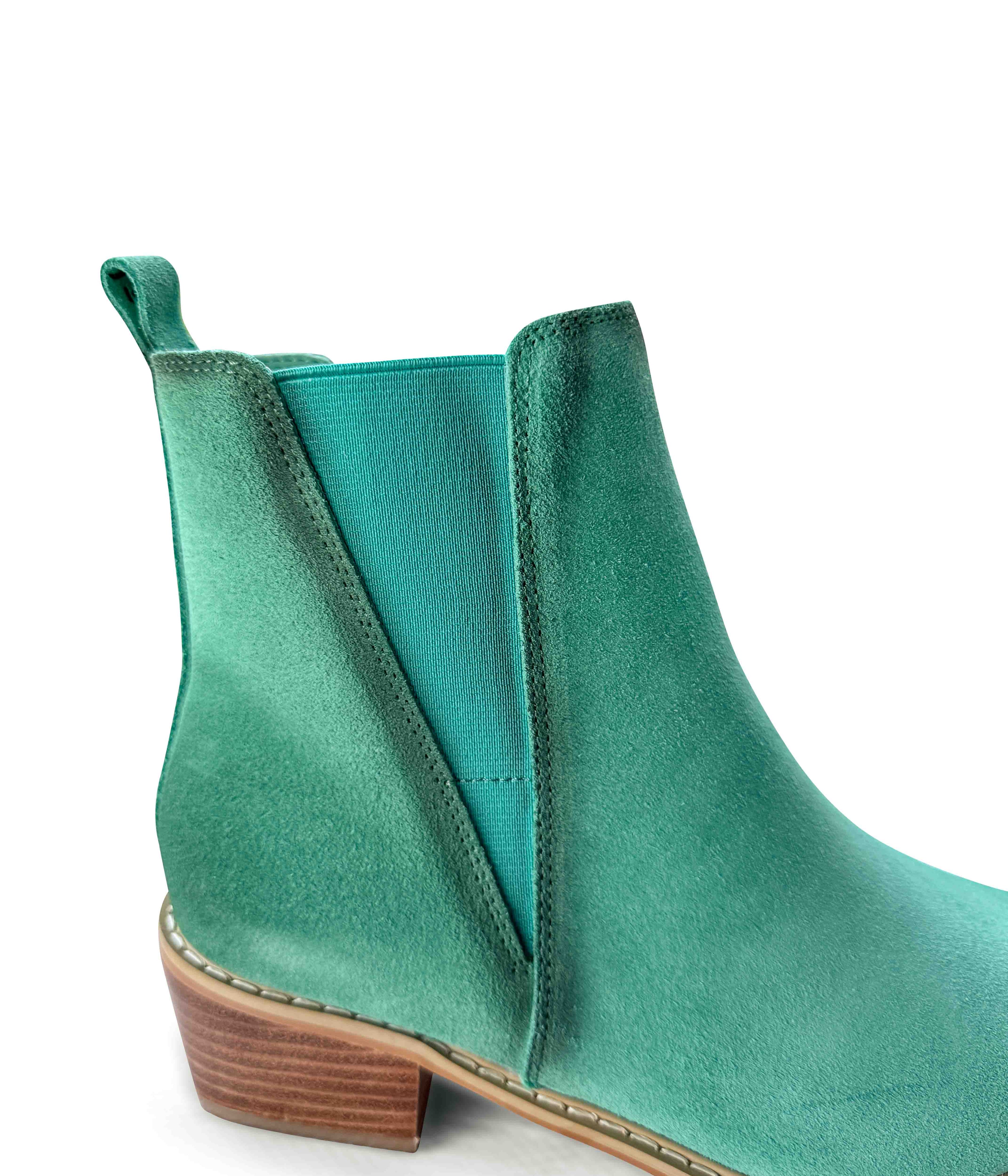 Wylie Suede Ankle Boot in Teal - Glamourous Grace