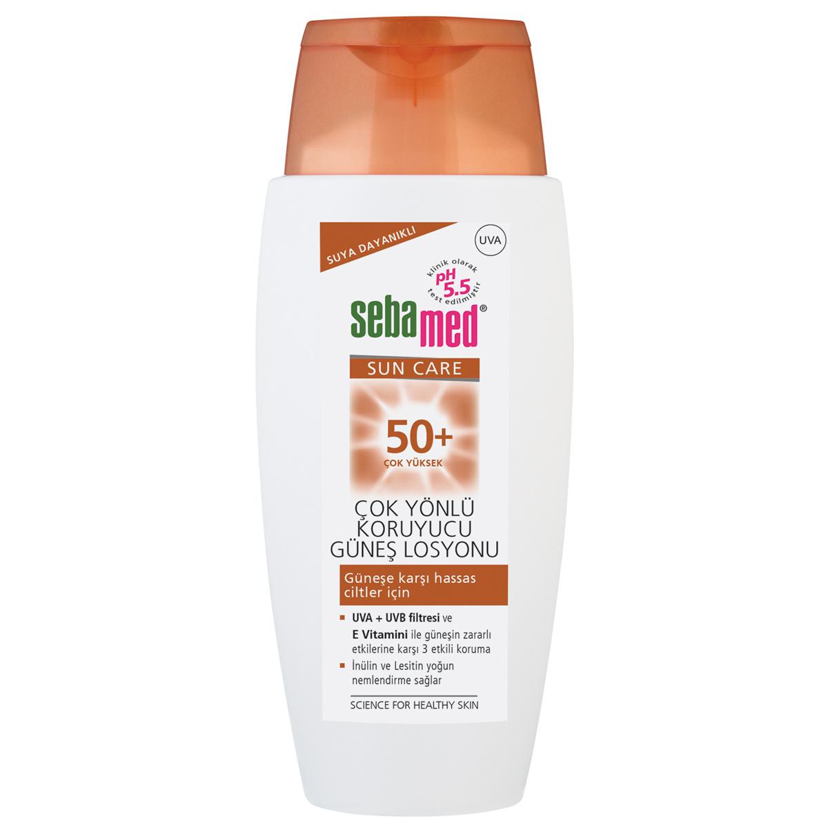 Sebamed SPF 50+ Sunscreen Lotion: UVA/UVB Protection, Water Resistant, Moisturizing - Sun Protection for Sensitive Skin - Glamourous Grace