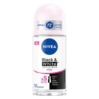 Nivea Women's Roll-On Deodorant Black & White Invisible Clear - Long Lasting Anti-Perspirant Protection - Glamourous Grace