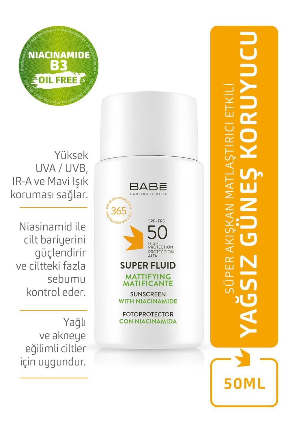 Babe Super Fluid Mattifying Sunscreen - SPF 50 | 50 ml - Glamourous Grace