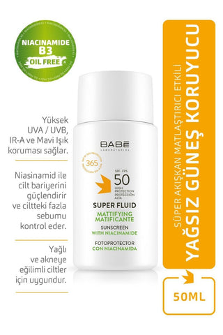 Babe Super Fluid Mattifying Sunscreen - SPF 50 | 50 ml - Glamourous Grace