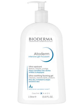 Bioderma Atoderm Intensive Foaming Gel Cleanser for Dry Skin - Fragrance-Free, 1L - Glamourous Grace