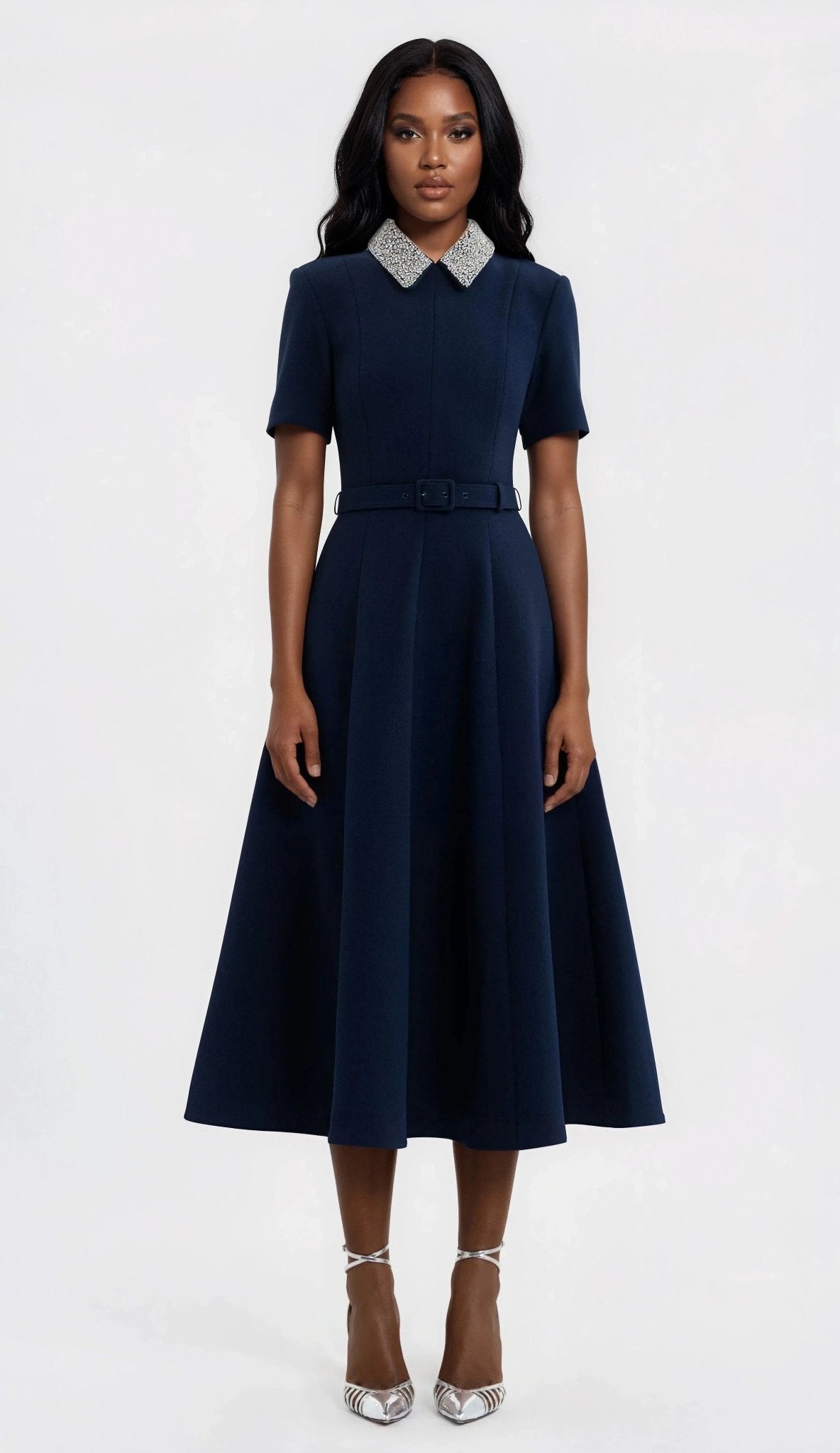 Xena S/S Midi – Navy Blue - Glamourous Grace