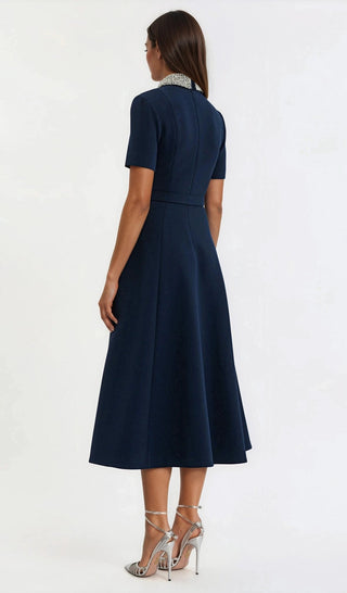 Xena S/S Midi – Navy Blue - Glamourous Grace