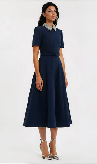 Xena S/S Midi – Navy Blue - Glamourous Grace