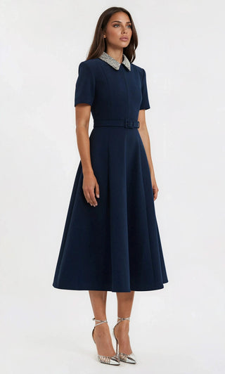 Xena S/S Midi – Navy Blue - Glamourous Grace