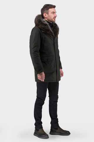 Men's Genuine Fur Trim Parka
