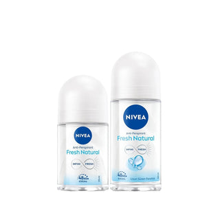Nivea Fresh Natural Women's Deodorant Roll-On Set - 50 ml & 25 ml - Antiperspirant, Natural Fragrance - Glamourous Grace