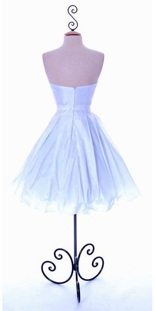 CLEARANCE - Cinderella Divine 5039 Knee Length White A-Line Dress (Size M)