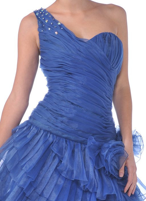 CLEARANCE - Cinderella Divine 1997 One Shoulder Strap Layered Dress (Size 12) - Glamourous Grace