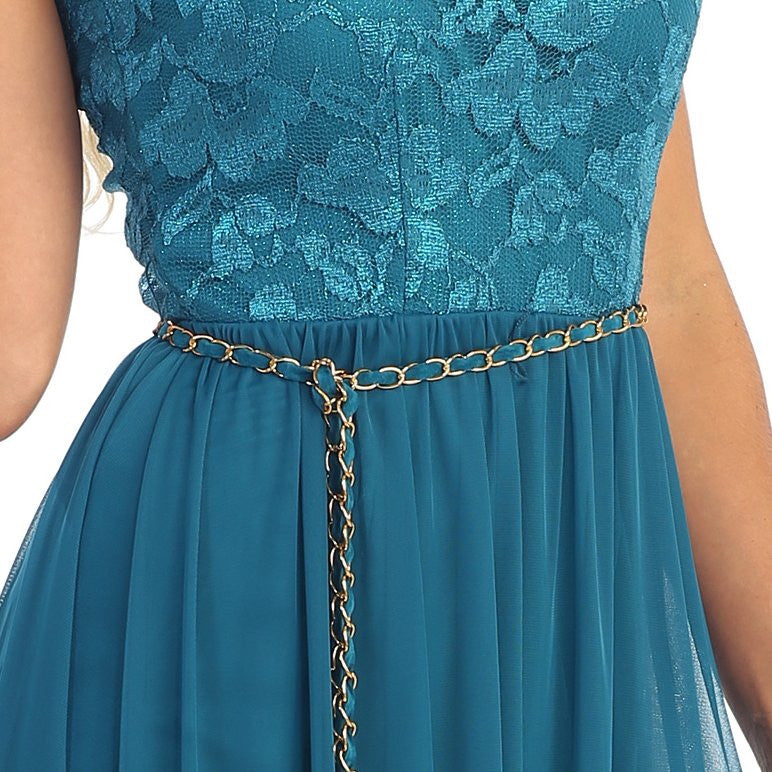 CLEARANCE - Celavie 2387 High Low Black Dress Lace Top (Size 2XL) - Glamourous Grace