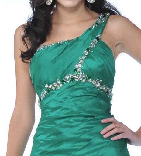 CLEARANCE - Cinderella Divine 1646 Long Dress Taffeta One Shoulder (Size 6) - Glamourous Grace