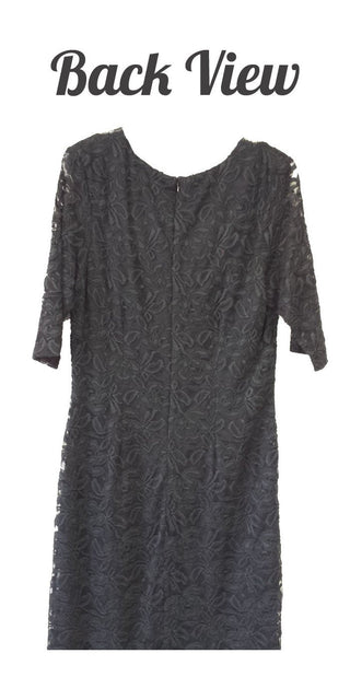 CLEARANCE - Modest Coral Knee Length Semi Formal Dress Short Sleeve Pearl Neck (Size XL, 3XL)