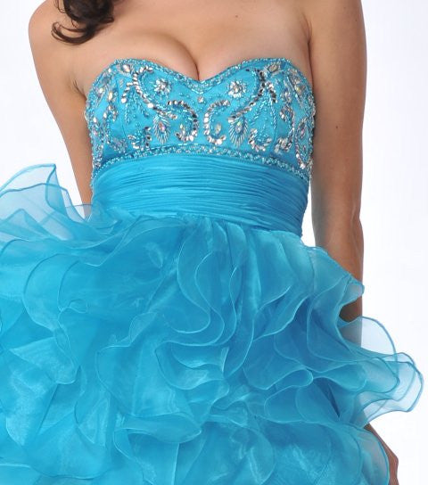 CLEARANCE - Cinderella Divine 5866 Strapless Cocktail Dress Short (Size 8) - Glamourous Grace