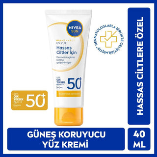 Nivea Sun SPF50 Sensitive Soothing Moisturizing Face Sunscreen 50 ml - Glamourous Grace