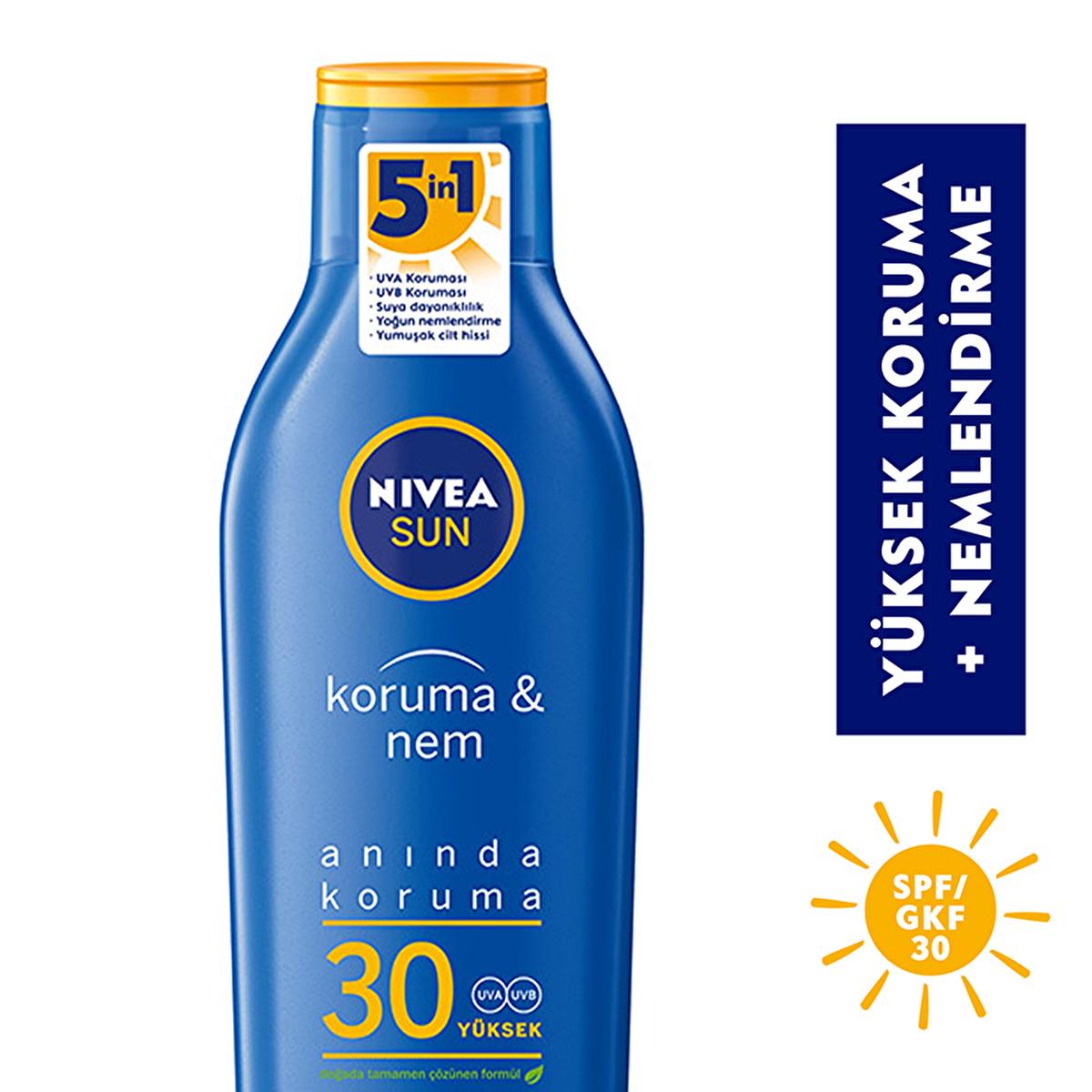 NIVEA Sun SPF 30 Sunscreen Lotion: 48H Moisturizing UVA UVB Protection, Water Resistant, Ocean Friendly - Sensitive Skin Sun Protection - Glamourous Grace
