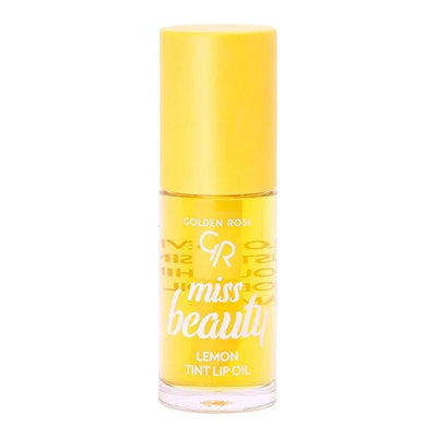 Golden Rose Miss Beauty Lemon Tint Lip Oil - Vegan Nourishing Lip Care with Natural Pink Tint - Glamourous Grace
