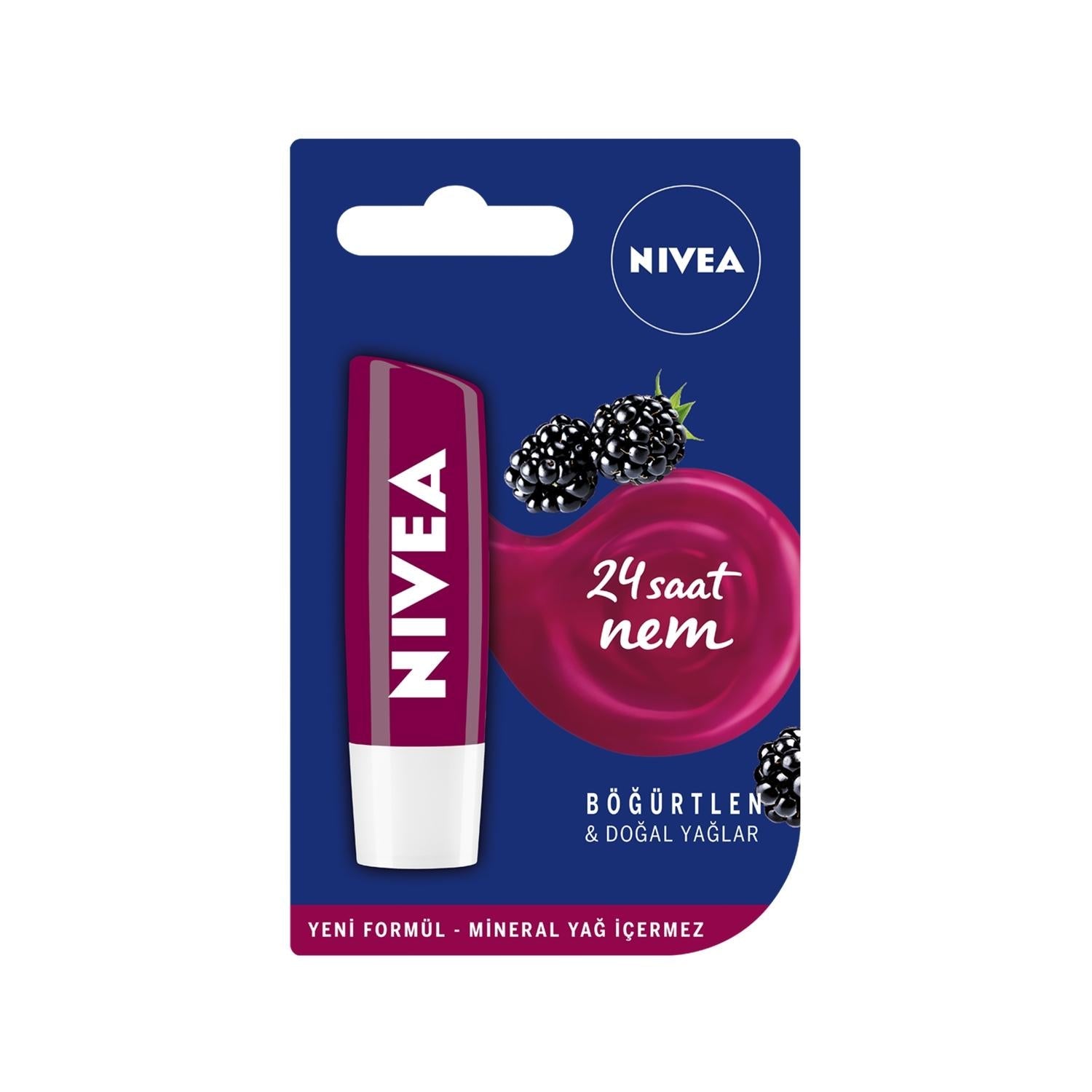 Nivea Lip Care Cream - Moisturizing Bš_Ÿrtlen Lip Balm for Dry Lips, 4.8g - Glamourous Grace