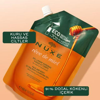 Nuxe Reve De Miel Ultra Rich Cleansing Gel: Honey-Infused Face & Body Wash for Dry, Sensitive Skin - Natural, Paraben & SLS Free - Glamourous Grace
