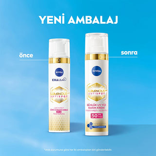 Nivea Luminous630 Dark Spot Reduction Face Cream - SPF50, Hyaluronic Acid - Brightening, Anti-Aging, & Sun Protection - 1.35 fl oz - Glamourous Grace