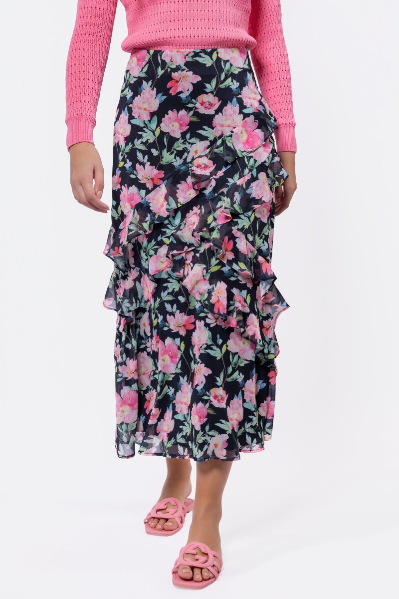 Zella Skirt (Black Ground) - Glamourous Grace